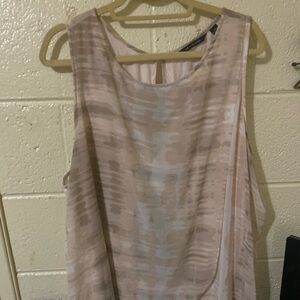 H by Halston  Sleeveless Beige Patterned Top